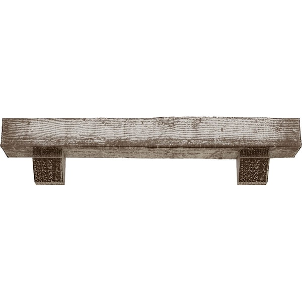 Kit W/ Ashford Corbels, Vintage Mahogany, 8H  X 10D X 84W Rough Sawn Faux Wood Fireplace ManteL